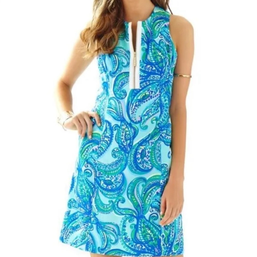 Lilly Pulitzer Penelope Shift Dress Poolside Blue Keep It Currant Sz 2 Preowned